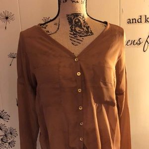 Sexy saddle brown blouse